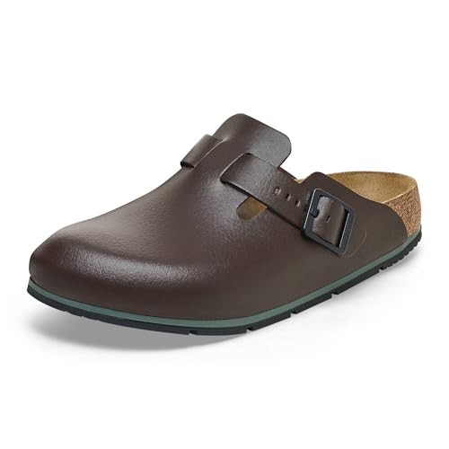 Birkenstock Damen Herren Boston Pro Hausschuhe Leder Pantoletten - Clogs - Zertifiziert nach EN ISO 20347:2043 - Berufsschuhe für Medizin, Gastronomie und Service - Java - 42