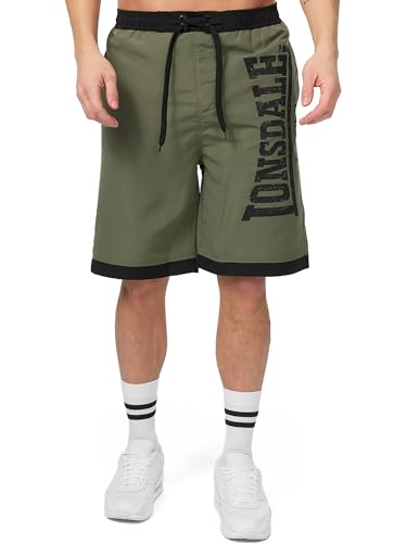 Lonsdale Herren Beachshorts Normale Passform CLENNELL L, Black/Olive