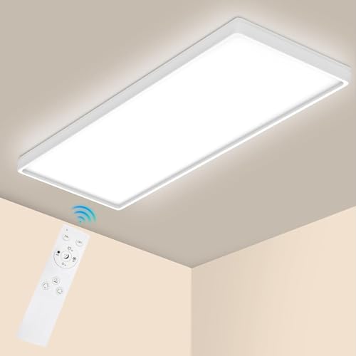 Epicflare LED Deckenleuchte 58x20x2.8 cm IP44 LED Panel mit Fernbedienung 2700K - 6500K Led Deckenleuchte Flach Warmweiß Kaltweiß für Wohnzimmer Schlafzimmer Küche Badezimmer