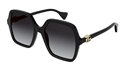 GUCCI Womens GG1072S Sunglasses, Black-Black-Grey, 56