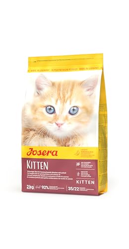 JOSERA Kitten (1 x 2 kg) | Kitten | Premium Trockenfutter für heranwachsende Katzen & Katzen-Mütter in der Säugezeit | Lachs & Geflügel | leicht verdaulich | weizefrei | Katzenfutter | 1er Pack