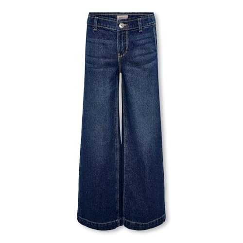 Kids ONLY Mädchen Kogcomet Wide DNM PIM Noos Hose, Dark Blue Denim, 158 EU