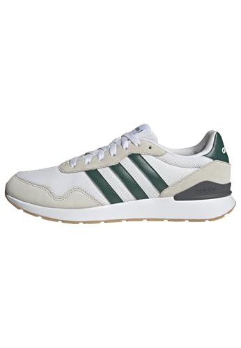 adidas Herren Run 60s 4.0 Shoes, FTWR White/Collegiate Green/Grey one, 44 2/3 EU