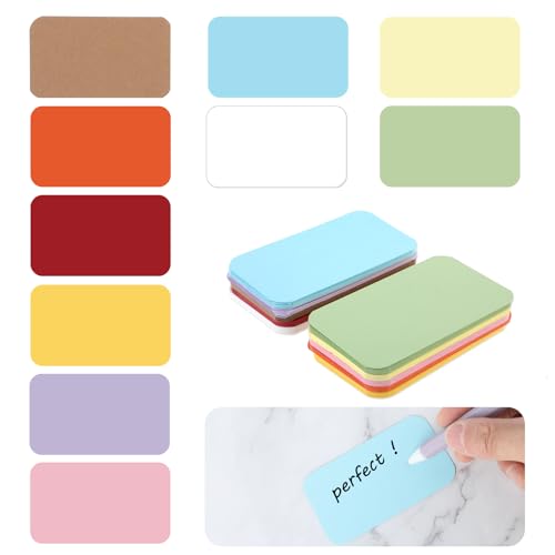 YUXIANLB 100 Stück Kleine Blanko Papier Nachrichtenkarten Farbige Blanko Karteikarten 8,9 X 5,1 Cm Visitenkarten Doppelseitige Mini Notizkarte Für Scrapbooking DIY Geschenkanhänger Etikett