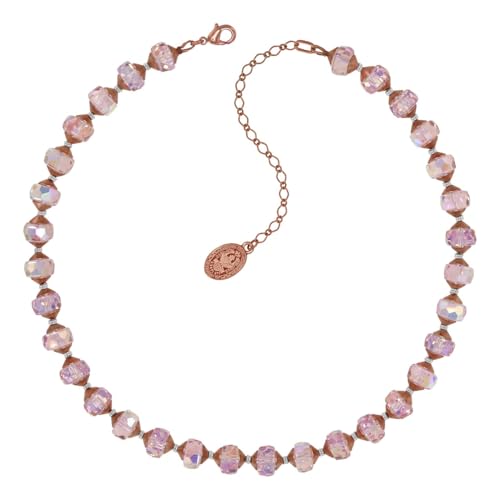Konplott: Collier Office Glimpse, sehr modernes Kristallkugeln-Rundumcollier, für Damen/Frauen (pink)
