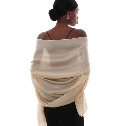 Stola Beige Festlich für Abendkleid Damen Schals Tücher Sommer Dünn Schaltuch Pashmina