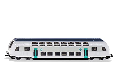 siku 1791001, Doppelstock-Zug RATP Frankreich, 1:87, Metall/Kunststoff, Türkis/Weiß, Kompatibel mit anderen siku Spielzeugen