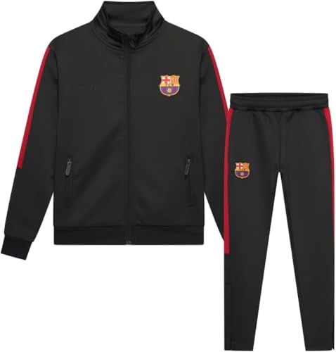 FC Barcelona Trainingsanzug Schwarz für Erwachsene - Größe XXL - Schwarzer Barca Trainingsanzug Herren - Offizielles Produkt