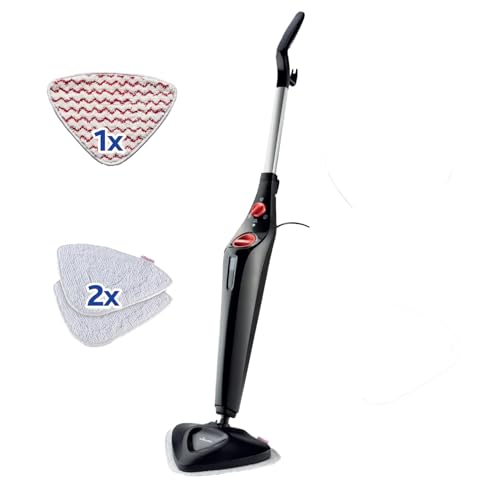 Vileda Steam Plus Dampfreiniger mit PowerPad und 2 Mikrofaser-Ersatzpads