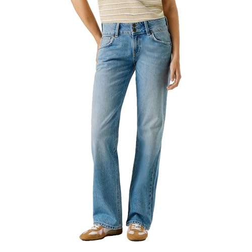 Pepe Jeans Damen Straight Jeans LW Venus Jeans, Blau (DENIM-2VC), 29W / 32L, Blau (Denim-2vc), 29 W/32 L
