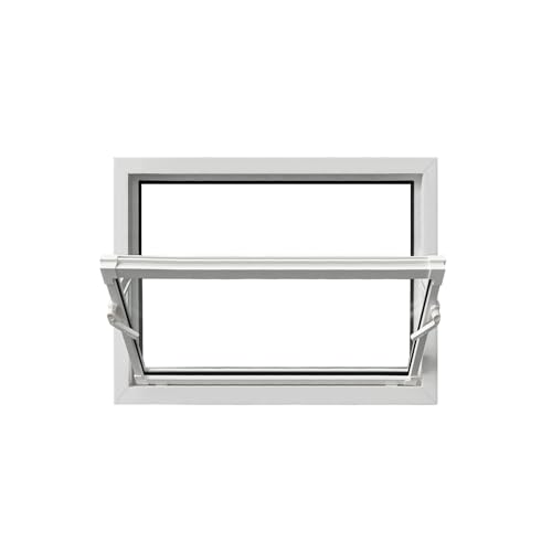 Framex PVC Fenster Kippfenster Weiß 80 x 50 cm (800 x 500 mm) 1-Fach Monoglas – Kunststofffenster Mit Kippfunktion Für Belüftung, Keller, Stall, Nebenräume, Wartungsfrei
