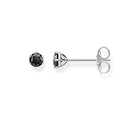Thomas Sabo Ohrstecker Schwarzer Stein 925 Sterling Silber H1964-051-11