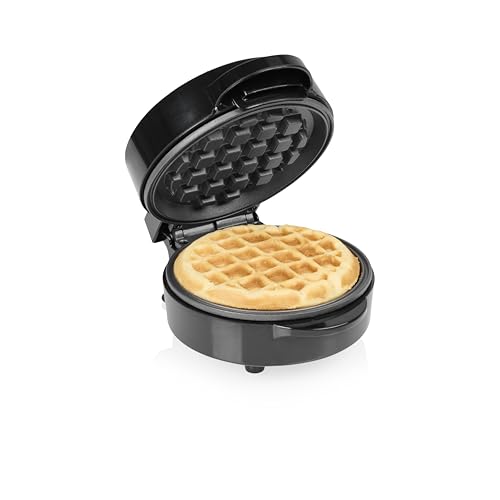 Tristar Mini-Waffeleisen, Runde Waffel, 550 W, Antihaftbeschichtung, Kompakte Größe, Einfache Reinigung, WF-2109, Einzeln