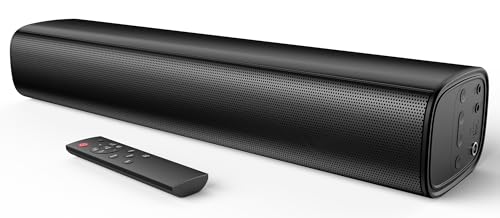 Saiyin 2.0-Kanal Soundbar für TV Geräte, 14.2 Zoll kompakte TV-Soundbar, 40 W Lautsprecher für Fernseher mit Optischer/AUX/Bluetooth-Verbindung, 3 EQ-Effekte für TV/PC/Projektor