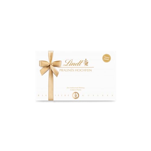 Lindt Schokolade | Pralinés Hochfein Schachtel | 120g | 12 feine Pralinen in 7 köstlichen Sorten, teilweise mit Alkohol | Pralinen-Schokoladen-Geschenk