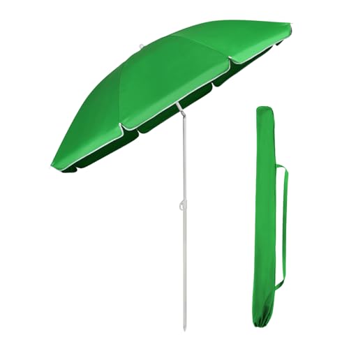Sekey 180cm GRS-zertifizierter Sonnenschirm für Garten & Terrasse | Höhenverstellbar & Neigbar mit UPF50+ | Wasserdichtes Recycling-Polyester | Windstabil mit 8 Streben