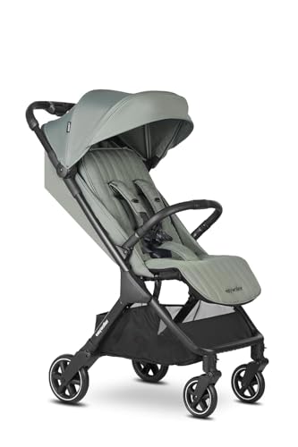 Easywalker Jackey² Buggy & Kinderwagen 0-22 kg, Leichtgewicht, Automatisch Faltbar, Babyschalen Kompatibel, inkl. Regenschutz – Agave Grün