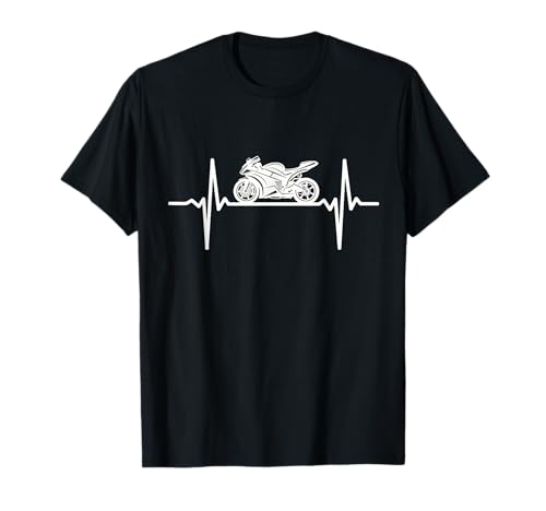 Motorrad Herzschlag Biker EKG Herzfrequenz Motorradfahrer T-Shirt
