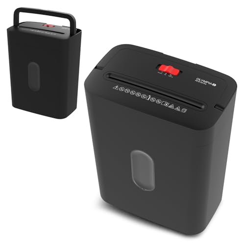 OLYMPIA PS 53 CC Pro Aktenvernichter schwarz | Papierschredder für Home Office & Büro | Schredder Aktenvernichter P-4 | Partikelschnitt 4×38 mm | 6-Blatt Shredder Papier | 15 L Papier Schredder Gerät