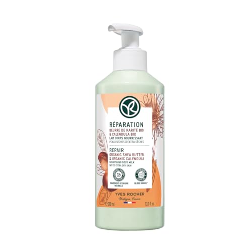 Yves Rocher PFLANZENPFLEGE KÖRPER Repair-Körpermilch 390 ml | reichhaltige Body Milk | repariert sehr trockene Haut & baut sie wieder auf