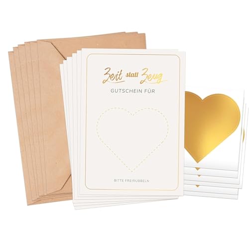 BIROYAL 6 Stück Gutscheine zum selber ausfüllen, Rubbelkarten zum selber beschriften mit Umschlägen, Gutscheinkarte zum Selbstausfüllen, Geburtstagskarte, Gutschein Karte Geburtstag