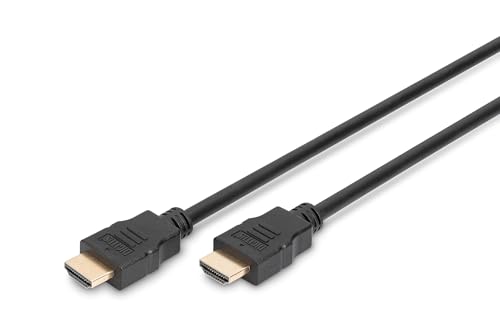 DIGITUS HDMI High Speed Anschlusskabel, Typ A St/St, 2.0m, Ultra HD 60p - Vergoldete Kontakte - Schwarz