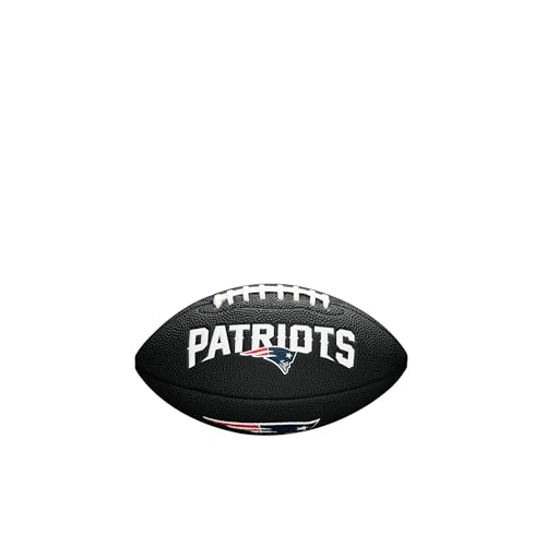 Wilson Unisex-Youth MINI NFL TEAM SOFT TOUCH FB BL NE American Football, BLACK,