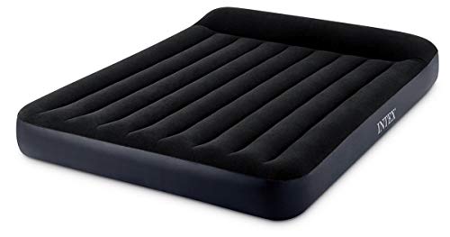Intex 64143 Luftmatratze für Doppelbett Dura Beam Pillow Rest mit Faser-Tech-Technologie, ohne elektrische Pumpe, 152 x 203 x 25 cm, Schwarz, California King