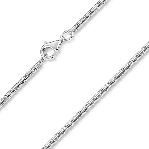 MATERIA Herren Kette Silber 925 Königskette 2,5mm rund in Schmuck Box #K74-50, Länge Halskette:50 cm