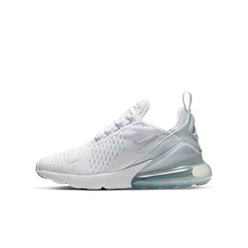 Nike Nike Air Max 270 (gs), Jungen Leichtathletikschuhe, Weiß (White/White/Metallic Silver 000), 36 EU