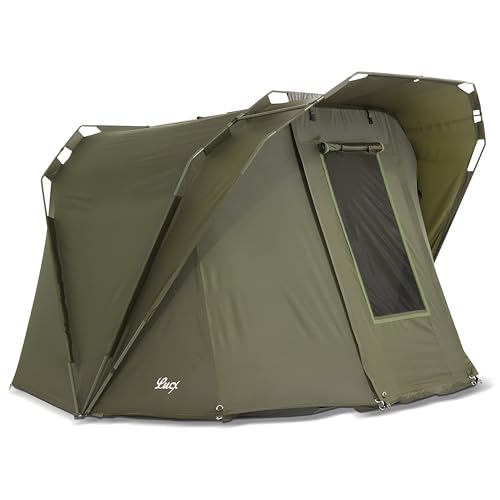Lucx Coon Bivvy Angelzelt für 1-2 Mann - kompaktes Karpfenzelt mit extra Kopffreiheit, herausnehmbarer Bodenplane & 10.000 mm Wassersäule