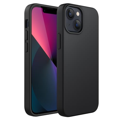 JETech Silikon Hülle Kompatibel mit iPhone 13 Mini 5,4 Zoll, Ganzkörperschutz handyhülle mit Seidig-Weicher Berühren, Stoßfeste Hülle mit Mikrofaser-Futter (Schwarz)