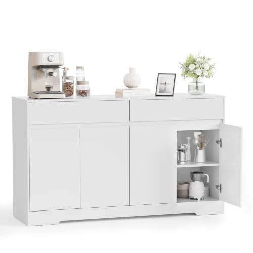 YOUDENOVA Sideboard 140 cm, Küchenschrank mit 2 Schubladen & 4 Türen