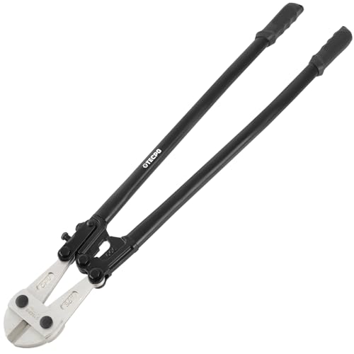 TECPO Bolzenschneider 900mm Chrom-Vanadium-Stahl mit 12mm Schneidleistung, Bolzenschere mit gehärteten Backen - Zum Schneiden von Metallstangen, Schrauben, Schlössern, Nieten, Vorhängeschloss