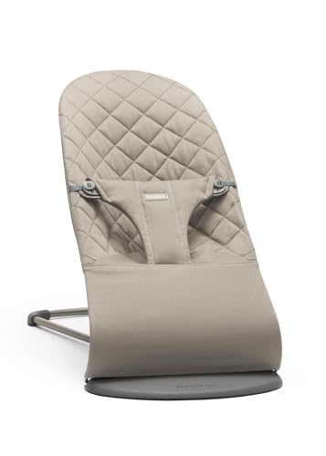 BabyBjörn Babywippe Bliss, Gewebt, Klassische Steppung, Sandgrau