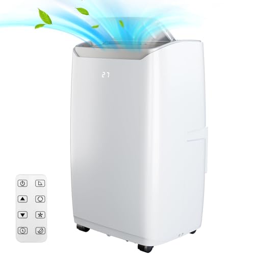 Leise tragbare Klimaanlage 12000 BTU für Räume bis 550 Quadratfuß, 3 in 1 Klimaanlage mit Entfeuchter und Lüftermodus, Schlafmodus, Timer