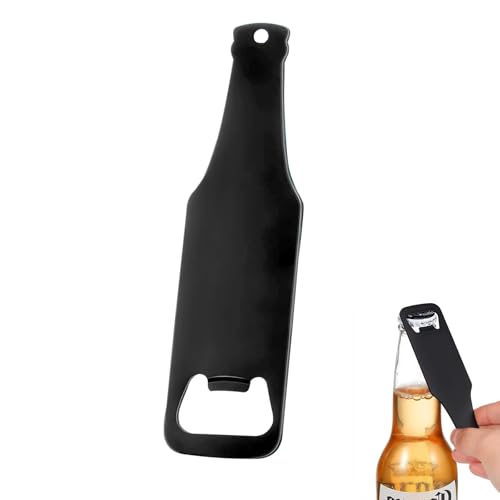 Flaschenöffner, Barkeeper Bierflaschenöffner, Bierkorkenzieher aus Edelstahl Bier Flaschenöffner für Home Pub Outdoor, Schwarz