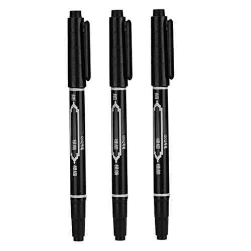 Snner 3pcs Tattoo Marker Stift wasserdichtes Hautmarkierungsstift Fein Point Body Tinte Stift Schwarz schwarz
