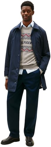 Tommy Hilfiger Herren Kurzmantel Packable Carcoat mit Seitentaschen, Blau (Desert Sky), XXL