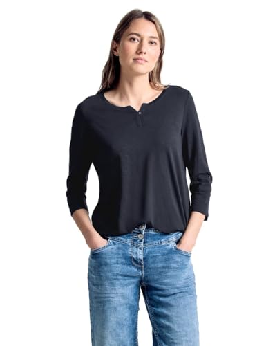 Cecil Damen 313172 Fenja T Shirt, Blau (Deep Blue), XL EU