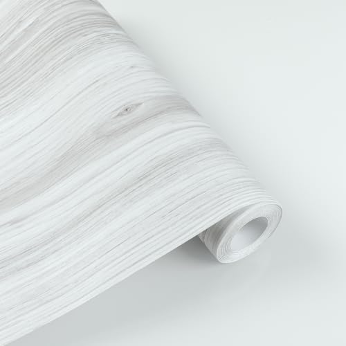 PVC Bodenbelag Selbstklebend Vinylboden Selbstklebende Fliesen Vinyl Holzoptik Bodenaufkleber Meterware Wasserdicht Verschleißfest für Küche Wohnzimmer Badezimmer weiße Holz 30X300cm