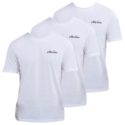 Ellesse Herren Azzini (3 Pack) T-Shirt, weiß, L