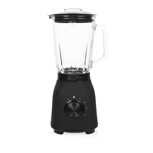 Princess Standmixer Black Steel 4 Geschwindigkeitsstufen, Impuls-Funktion, 6 Klingen, 1000 Watt, 1,5 Liter Glas Krug, Schwarz, Edelstahl 01.212092.01.001