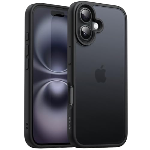 JETech Matte Hülle für iPhone 16, Schwarz