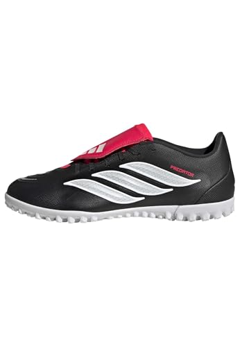 adidas Unisex Predator Club Fold-Over Tongue Turf Football Shoes, Core Black/FTWR White/Lucid Red, 43 1/3 EU