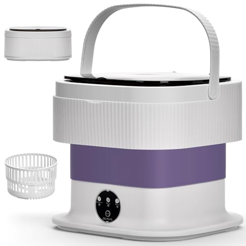 Ruycllo Mini Waschmaschine Faltbar Tragbare Waschm aschine – 10L Folding Wasch maschine mit Schleuderfunktion, Touchscreen & 3 Waschmodi, Tragbare Camping waschmaschine für Reisen,Studenten,Wohnmobil