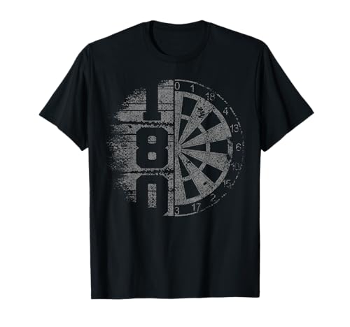 Dart 180 Dartscheibe Dartboard Retro Dart T-Shirt