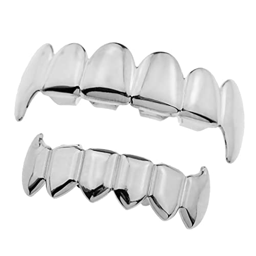 Beliebte Rock Hip-Hop Zahn Grill Halloween Foto Tools Fast Fixing Party Alle 4 Farben-Silber Robust und praktisch