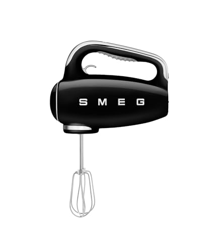 Smeg, Personal Blender PBF01BLEU, 2 Geschwindigkeitsstufen, Doppelklinge aus Edelstahl, 2 x 600 ml Flaschen inklusive, rutschfester Standfuß, integrierte Kabelaufwicklung, 300W, Schwarz