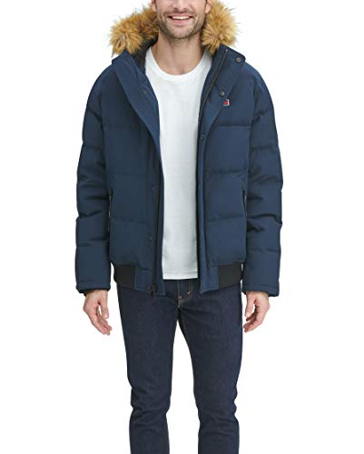 Tommy Hilfiger Herren Arctic Cloth Gesteppte Schnorchel-Bomberjacke Parka, Marineblau, M